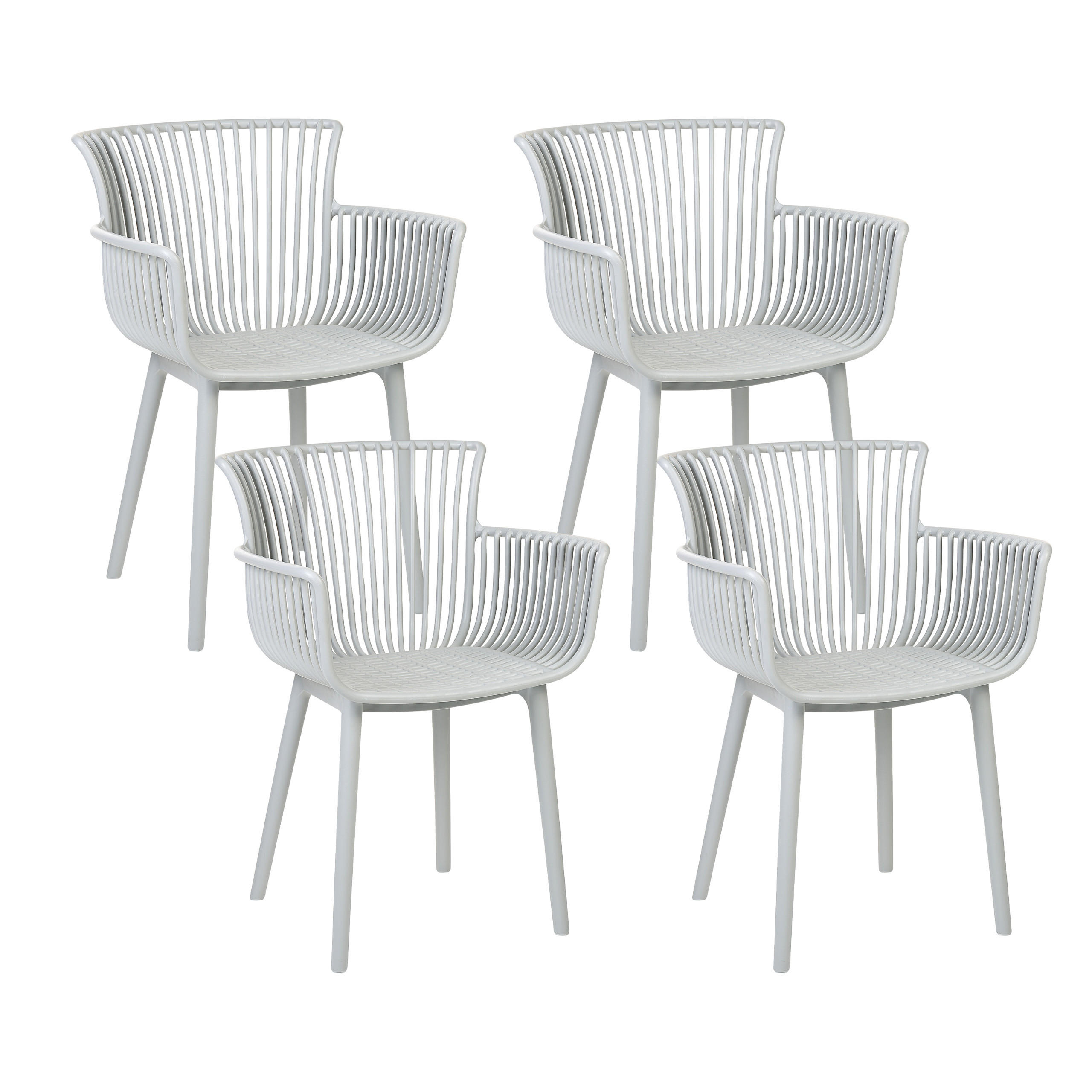 BLAGOVAONSKA STOLICA set od 4 plastika svijetlosivi Pesaro - siva, plastika (58/84/45cm) - Beliani