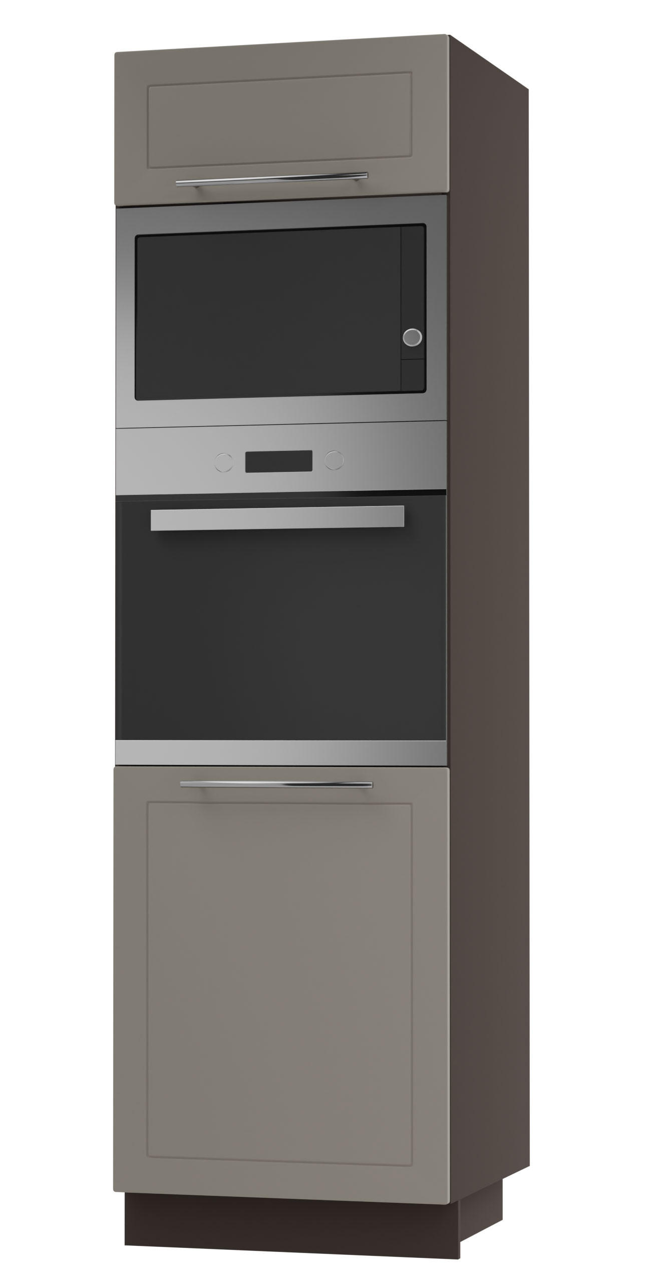 Feldmann-Wohnen Backofen-Hochschrank Beige, Dunkelgrau 60x207x59 cm