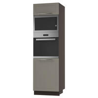 BACKOFEN-HOCHSCHRANK Kvantum D14/RU/60/207 Beige Matt / Lava Matt 60 / 59 / 207cm - Dunkelgrau/Beige, Holz/Holzwerkstoff (60/207/59cm) - Feldmann-Wohnen