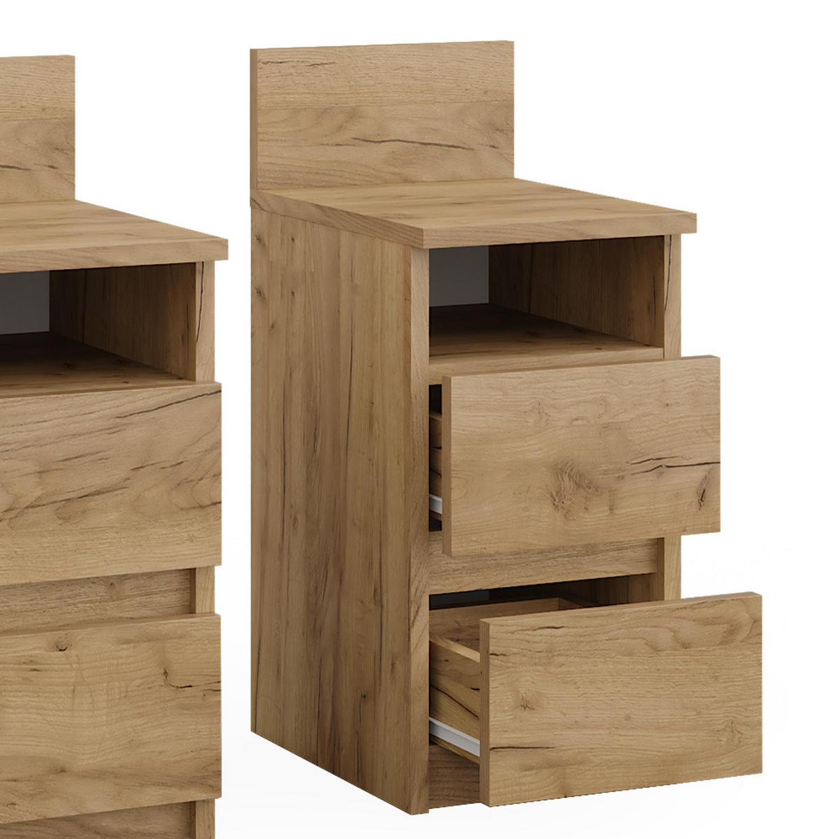 NACHTTISCH Monty Goldkraft Eiche 25 x 59.1 cm 2er Set - Eiche Wotan, Holzwerkstoff (25/59.1/32.3cm) - Vicco