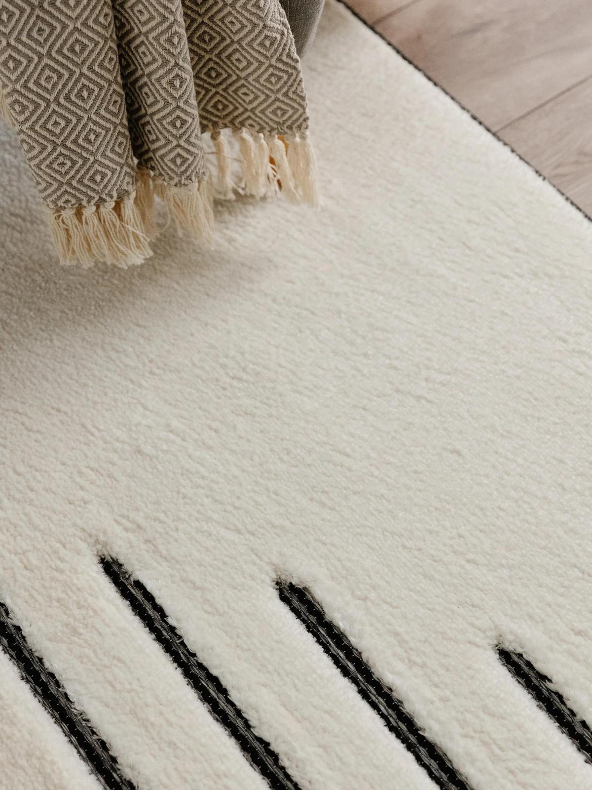 TEPPICH Elvy Cream/Grau 200x300 cm - Creme, Kunststoff (200/300cm) - benuta