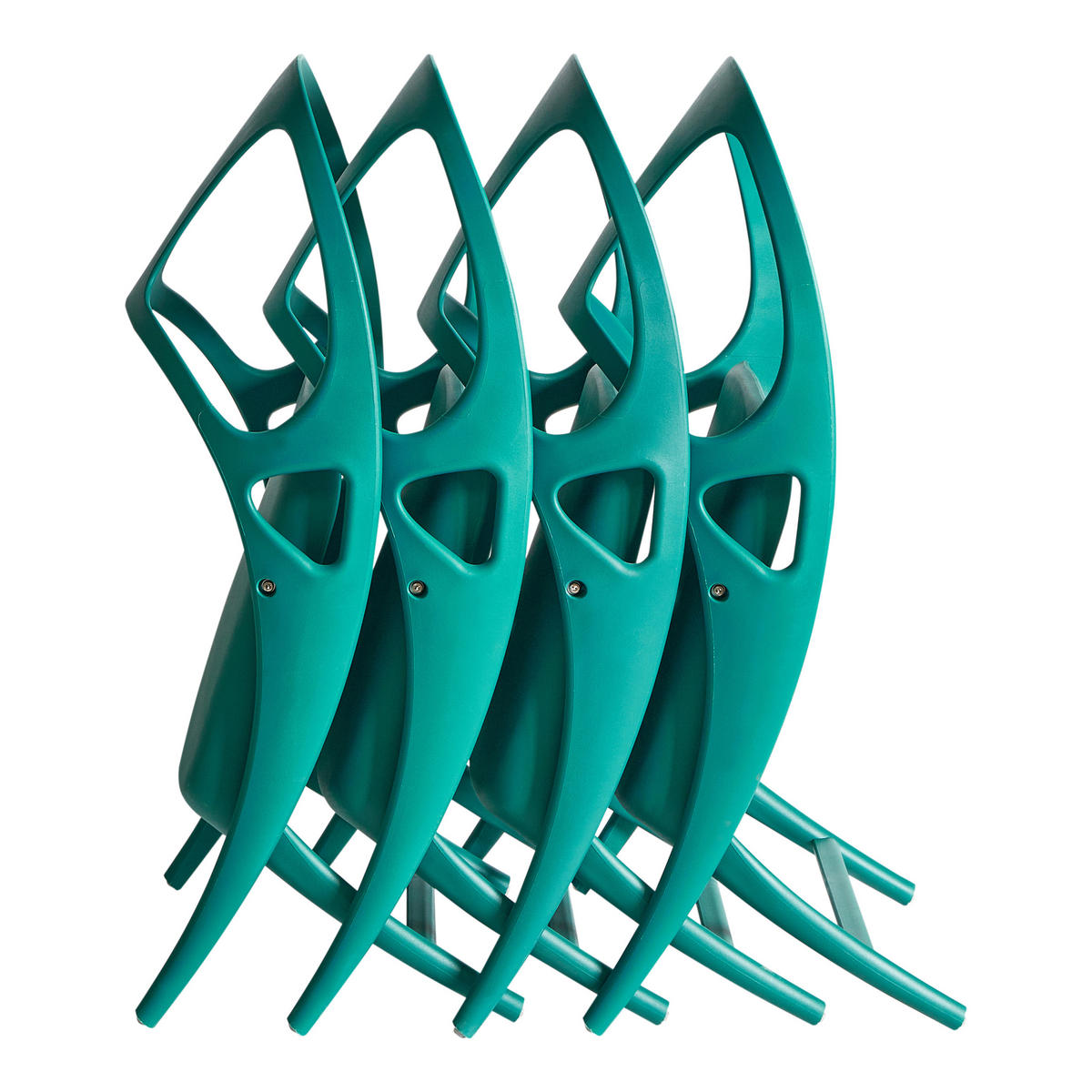 GARTENSTUHL 4er-Set Blaugrün Nemi - Grün, Kunststoff (59/80/53cm) - Beliani