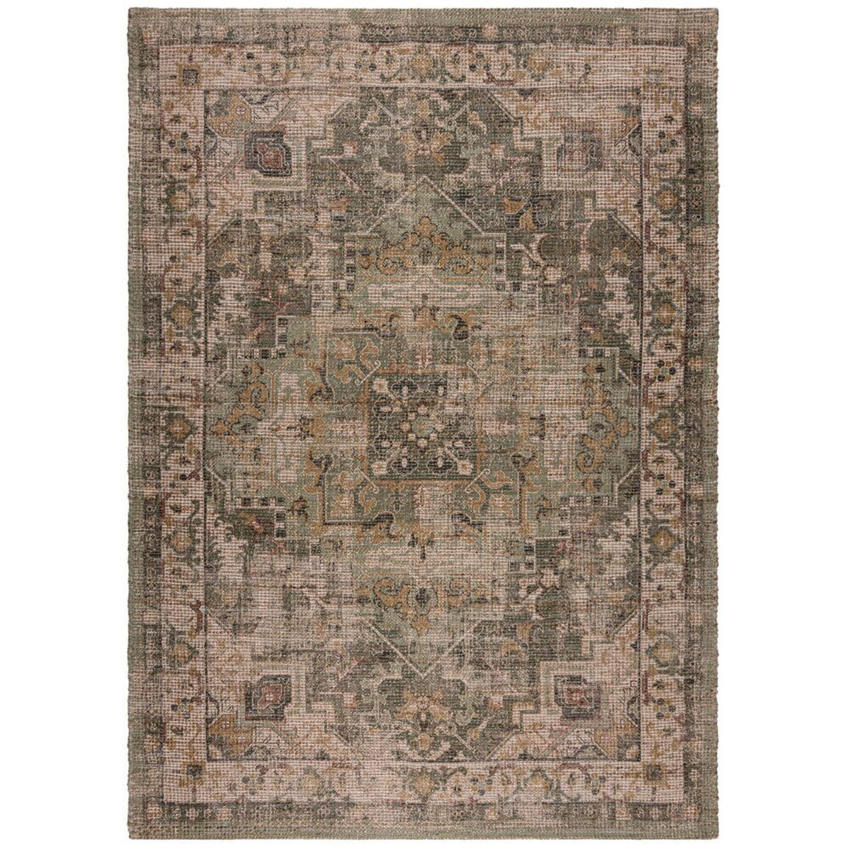TEPPICH Jute Vintage-Design, robust DEEPE, Braun-Grün 120x170 cm - Braun, Textil (120/170cm) - KADIMA DESIGN