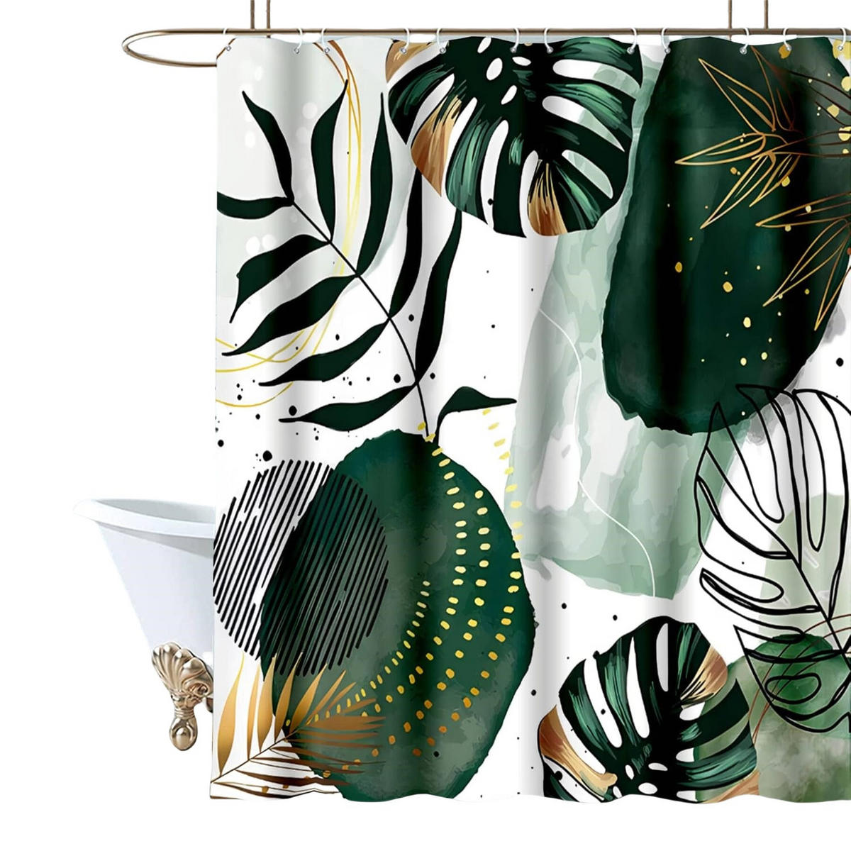 DUSCHVORHANG Wasserdicht 180 x 180 cm - Dunkelgrün, Textil (25/25cm) - Kaket