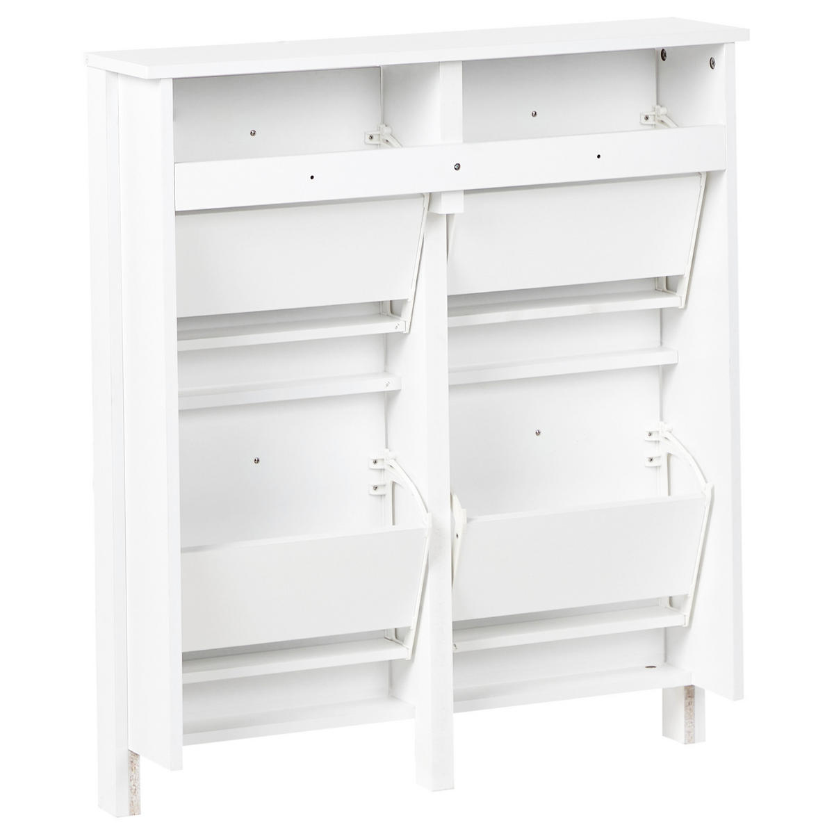 SCHUHSCHRANK Weiß Gibson - Weiß, Holzwerkstoff (80/90/20cm) - Beliani