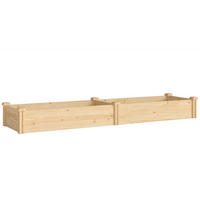 HOCHBEET mit offenem Boden 235/66/26 cm - Naturfarben, Holz (66/26/235cm) - Outsunny