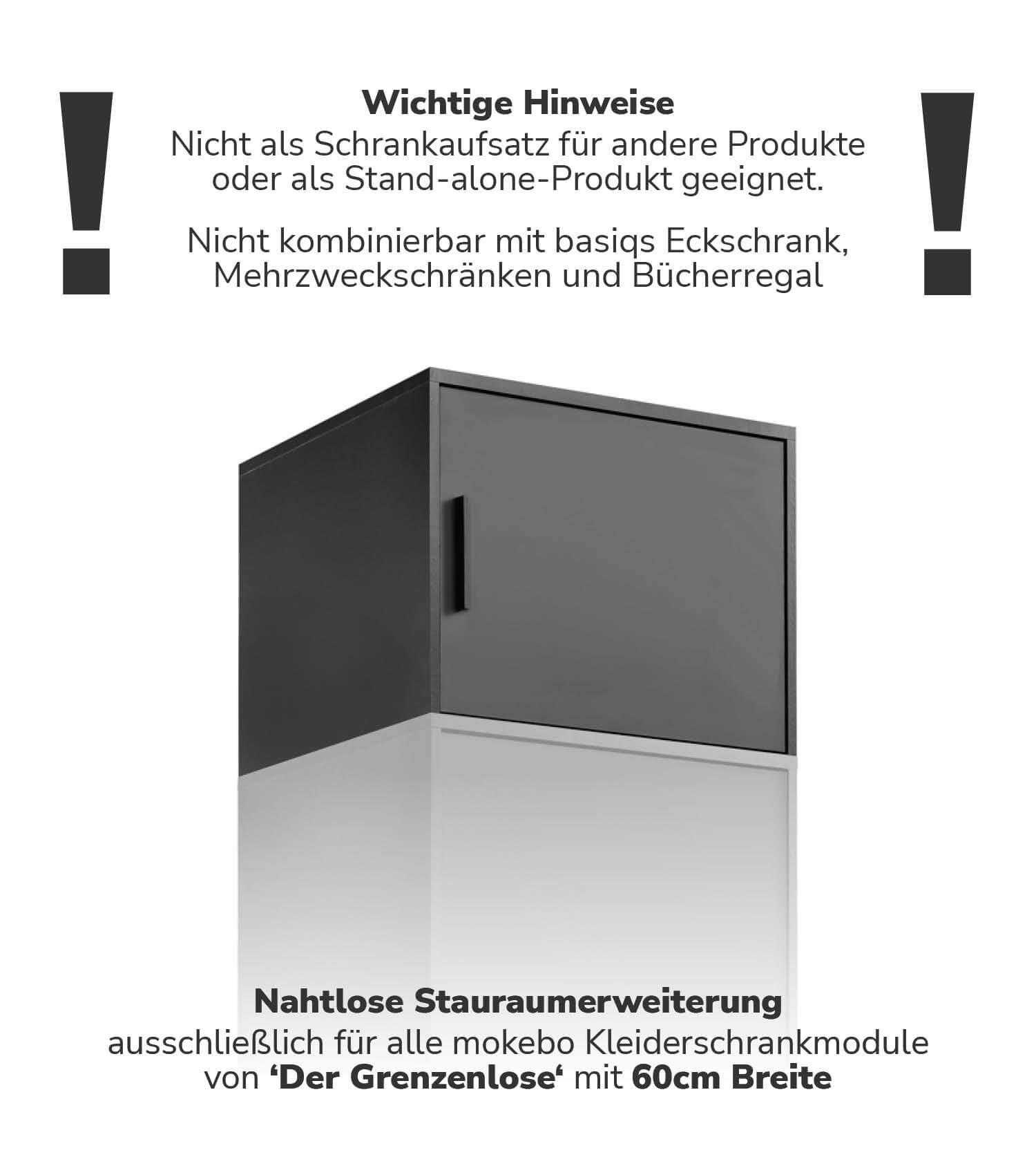 KLEIDERSCHRANKAUFSATZ Der Hochstapler - Anthrazit, Holzwerkstoff (60/47/58cm) - Mokebo