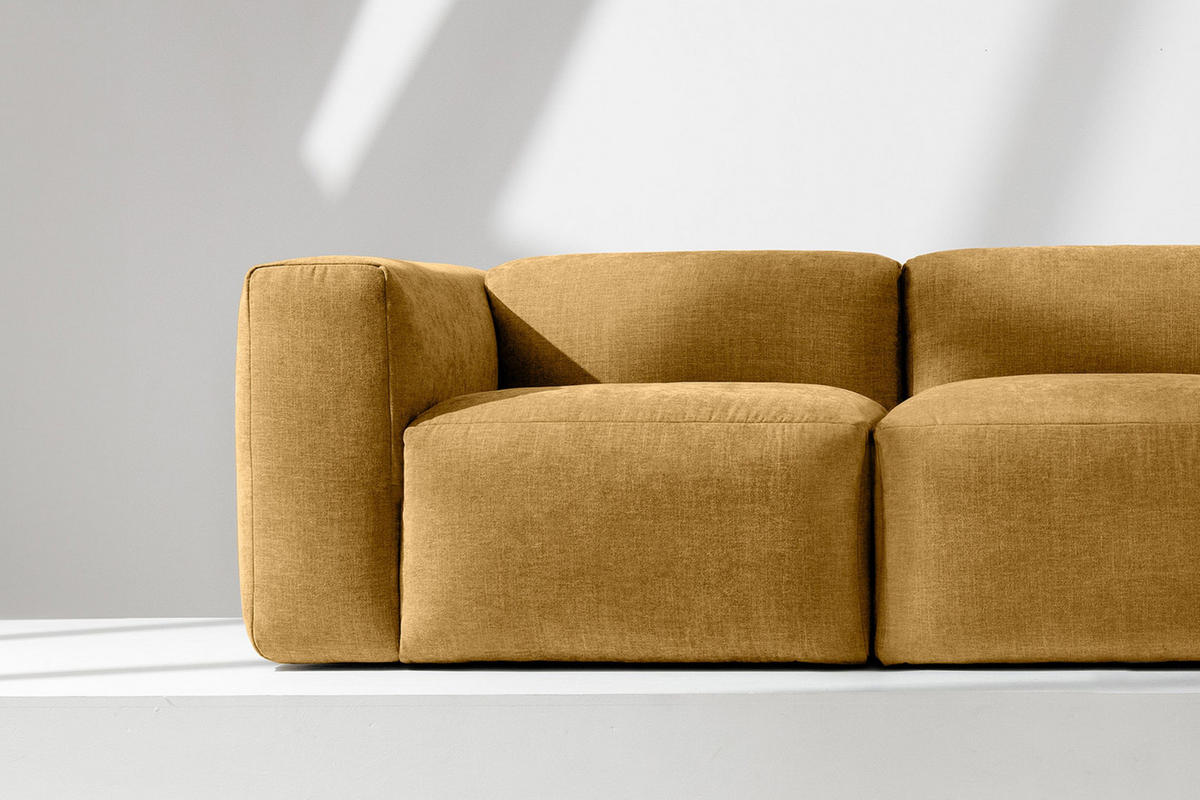 3-SITZER-MODULSOFA BUFFO mit extrem weicher und bequemer Sitzfläche, Gewebestoff, Honig - Honig, Textil (290/73/96cm) - KONSIMO®