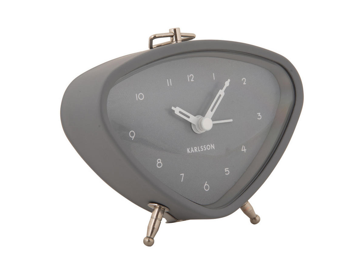 WECKER Triangle 11.4/11.4/9.3 cm - Grau, Metall (11.4/9.3/11.4cm) - Karlsson
