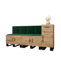 GARDEROBEN-SET 95/210/45,6 - Waldgrün/Schwarz, Holz/Kunststoff (210/95/45.6cm) - Abiks Möbel