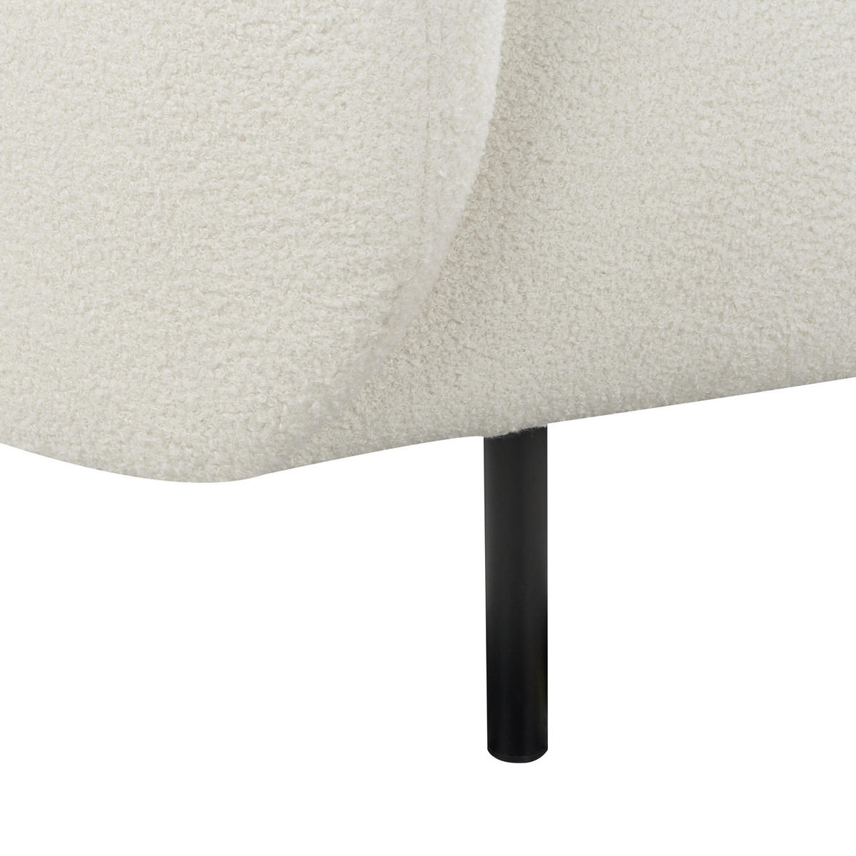 2-SITZER-SOFA Bouclé weiß/schwarz Loen - Schwarz/Weiß, Textil (155/79/70cm) - Beliani