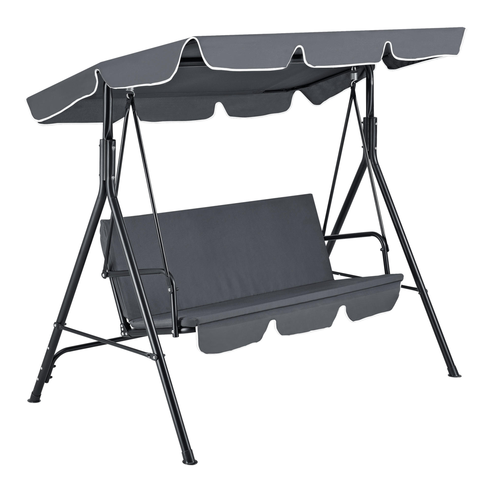 HOLLYWOODSCHAUKEL - Dunkelgrau, Metall (172/152/112cm) - [en.casa]