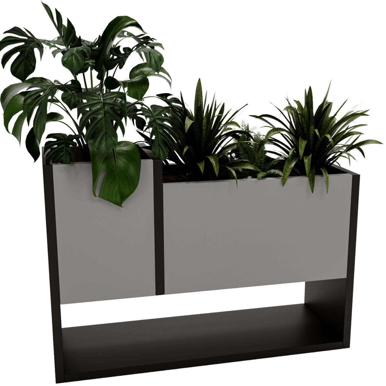 BLUMENKASTEN - Dunkelgrau, Holzwerkstoff (23/45/65cm) - RAUMHIRSCH FURNITURE