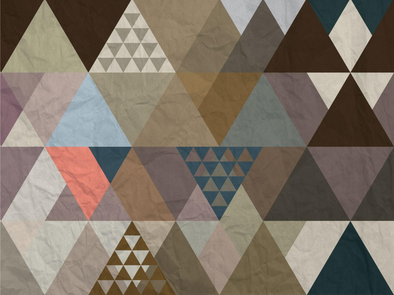 FOTOTAPETE grafische Dreiecke 375 x 270 cm - Braun, Papier (375/270cm) - Sanders & Sanders