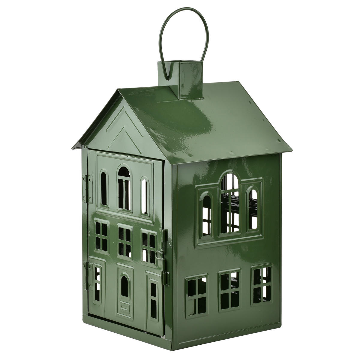 LATERNENHAUS Roger Grün 20,3x20xh33,8 cm Metall - Grün, Metall (20/33.8/20.3cm) - Mondex