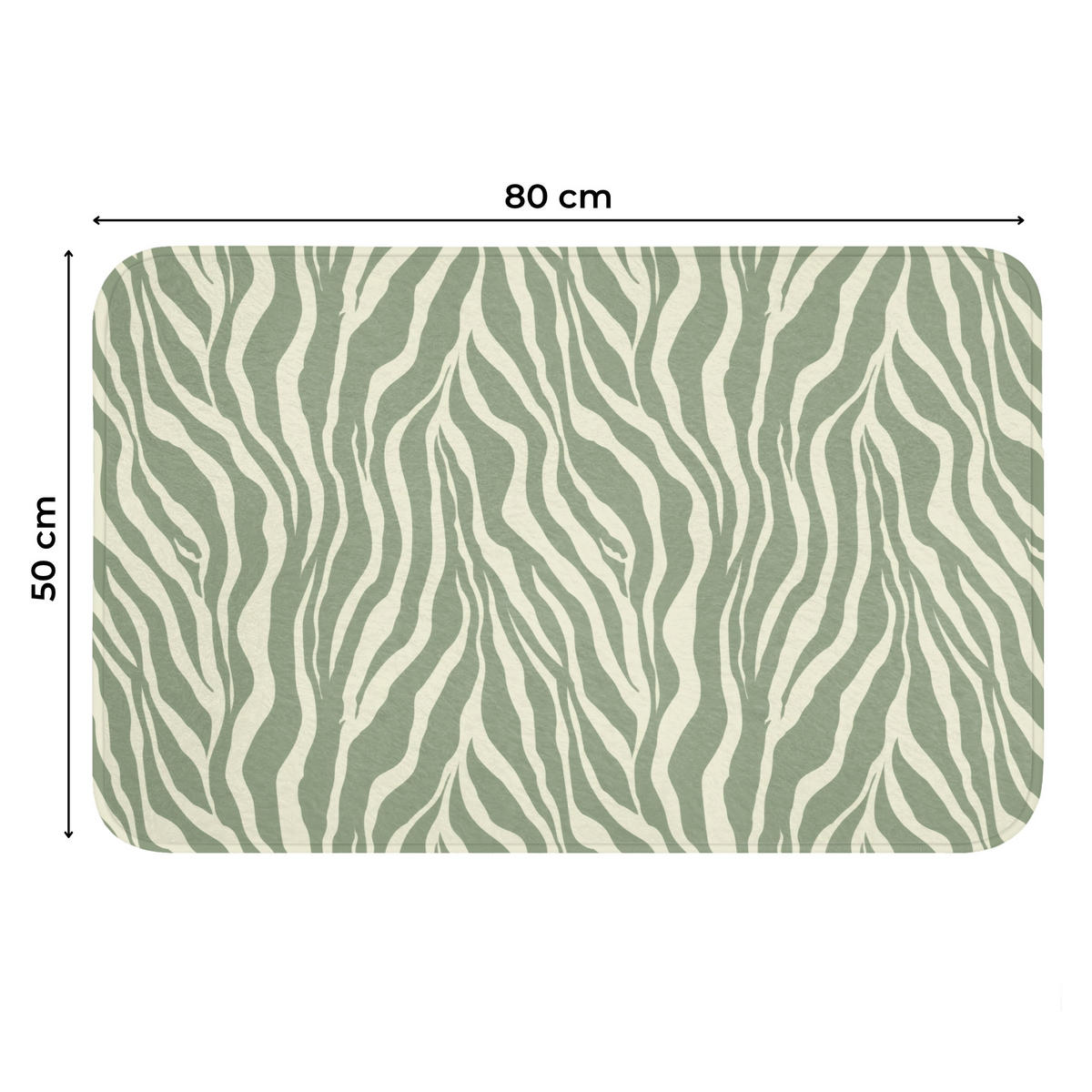 WC PŘEDLOŽKA Zebra - Motiv - zelená 80x50 cm - šalvějově zelená, textil/plast (80/1cm) - OnlyWow