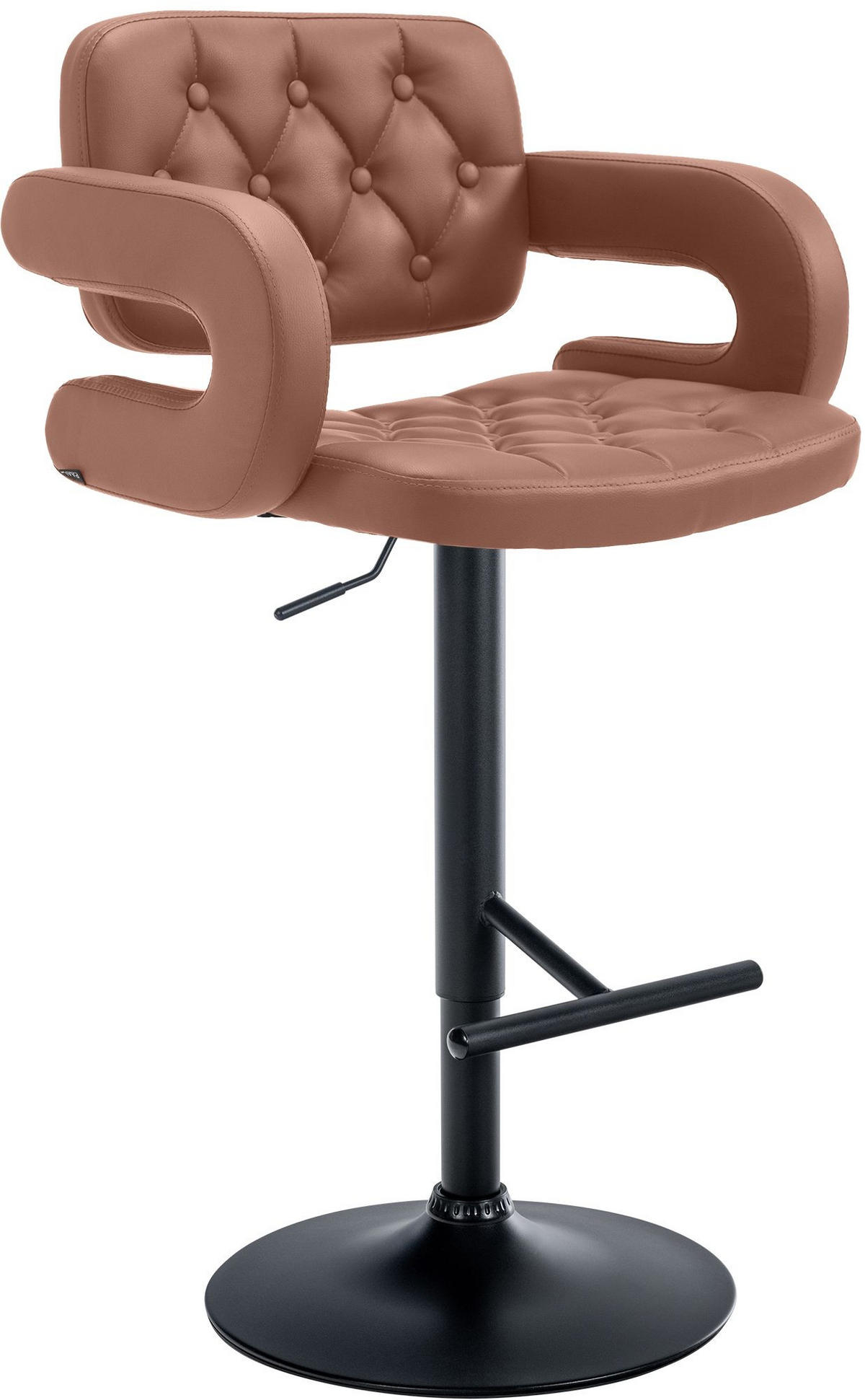 BARHOCKER Lederlook cognac - Cognac/Schwarz, Textil/Metall (62/103/55cm) - CLP