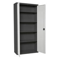 STAHLSCHRANK Amego HxBxT 180x80x40 cm 4x Fachboden Weiß-Anthrazit - Weiß, Metall (80/180/40cm) - PROREGAL