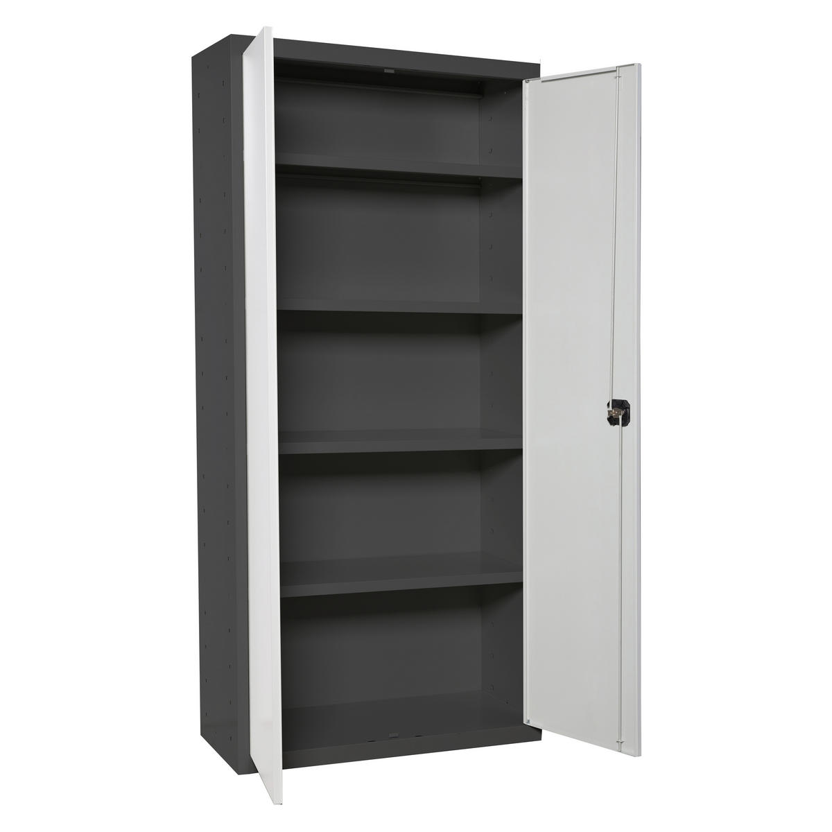 STAHLSCHRANK Amego HxBxT 180x80x40 cm 4x Fachboden Weiß-Anthrazit - Weiß, Metall (80/180/40cm) - PROREGAL