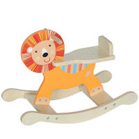SCHAUKELPFERD Schaukeltier Löwe mit Haltegriffen Baby Schaukelspielzeug Schaukel - Orange, Holzwerkstoff (27/44/59cm) - AIYAPLAY