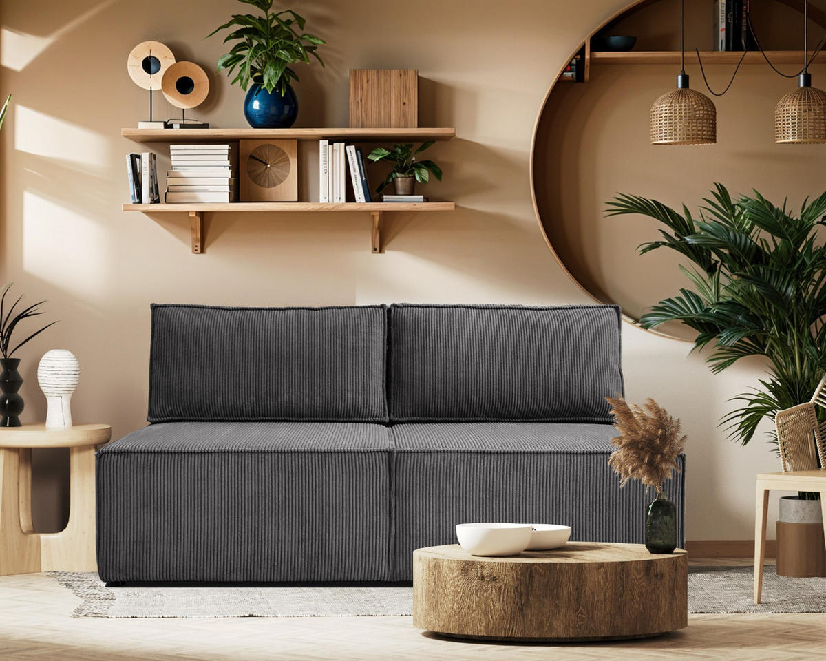 SCHLAFSOFA Mit Bettzeugfach COMPI Dunkelgrau - Dunkelgrau, Holz/Textil (192/92/98cm) - Kaiser Möbel