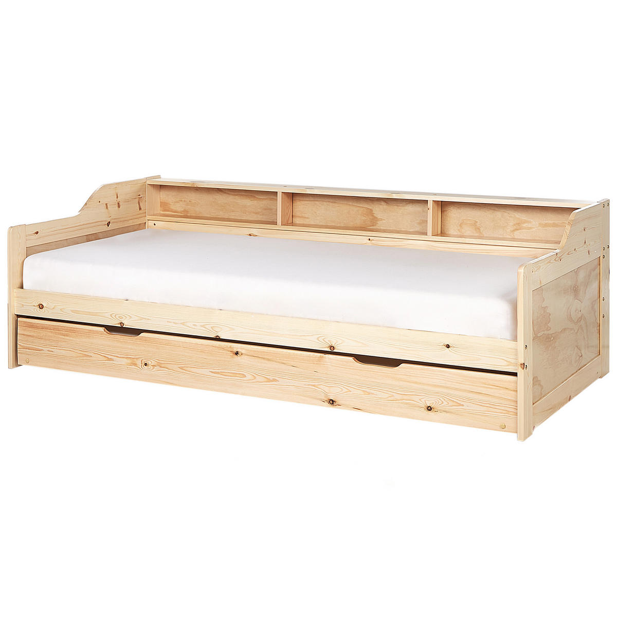 AUSZIEHBETT 90x200 cm Heller Holzfarbton Edern - Hellbraun, Holz (90/200cm) - Beliani