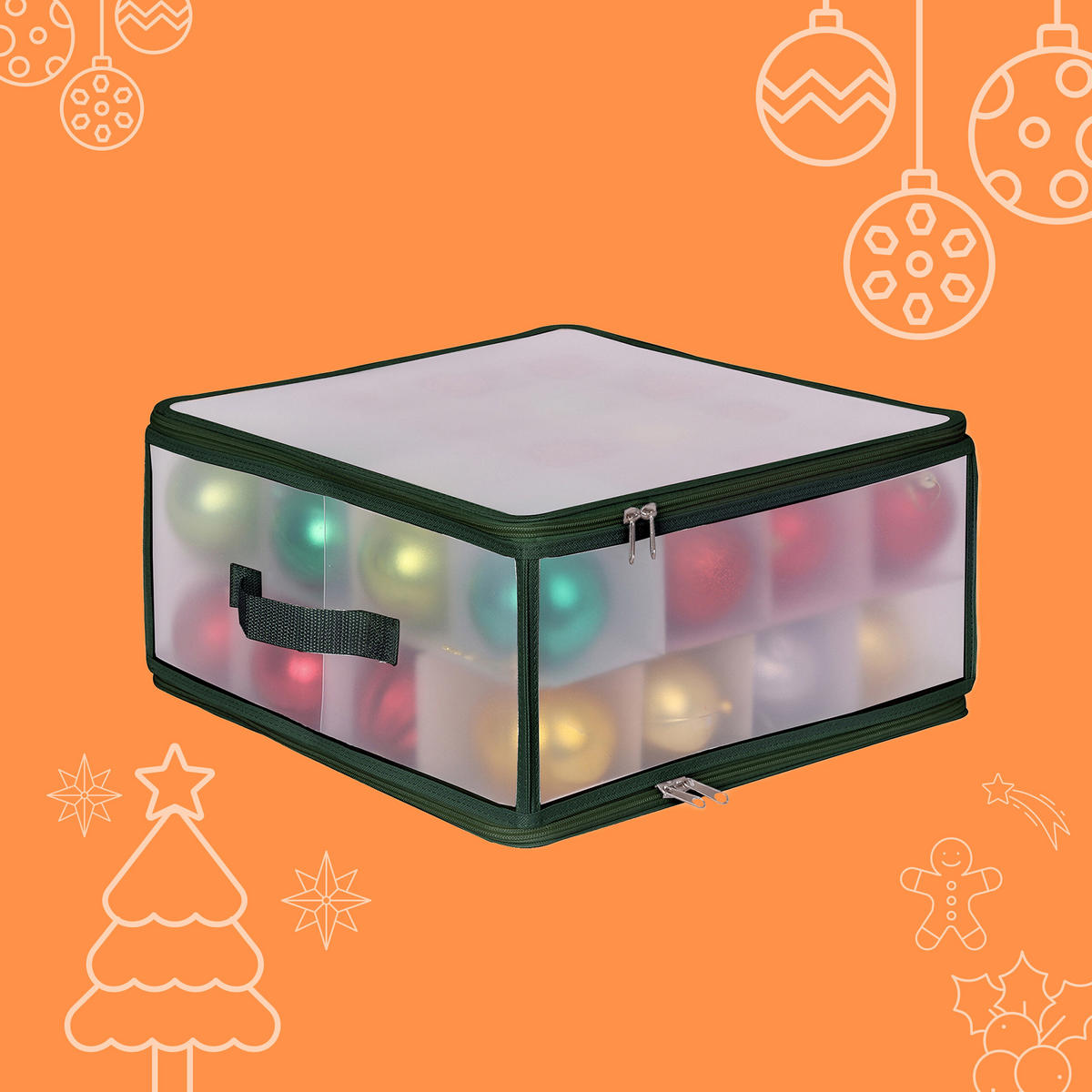 WEIHNACHTSKUGEL-AUFBEWAHRUNGSBOX - Transparent, Wellpappe/Kunststoff (36/18/36cm) - Relaxdays