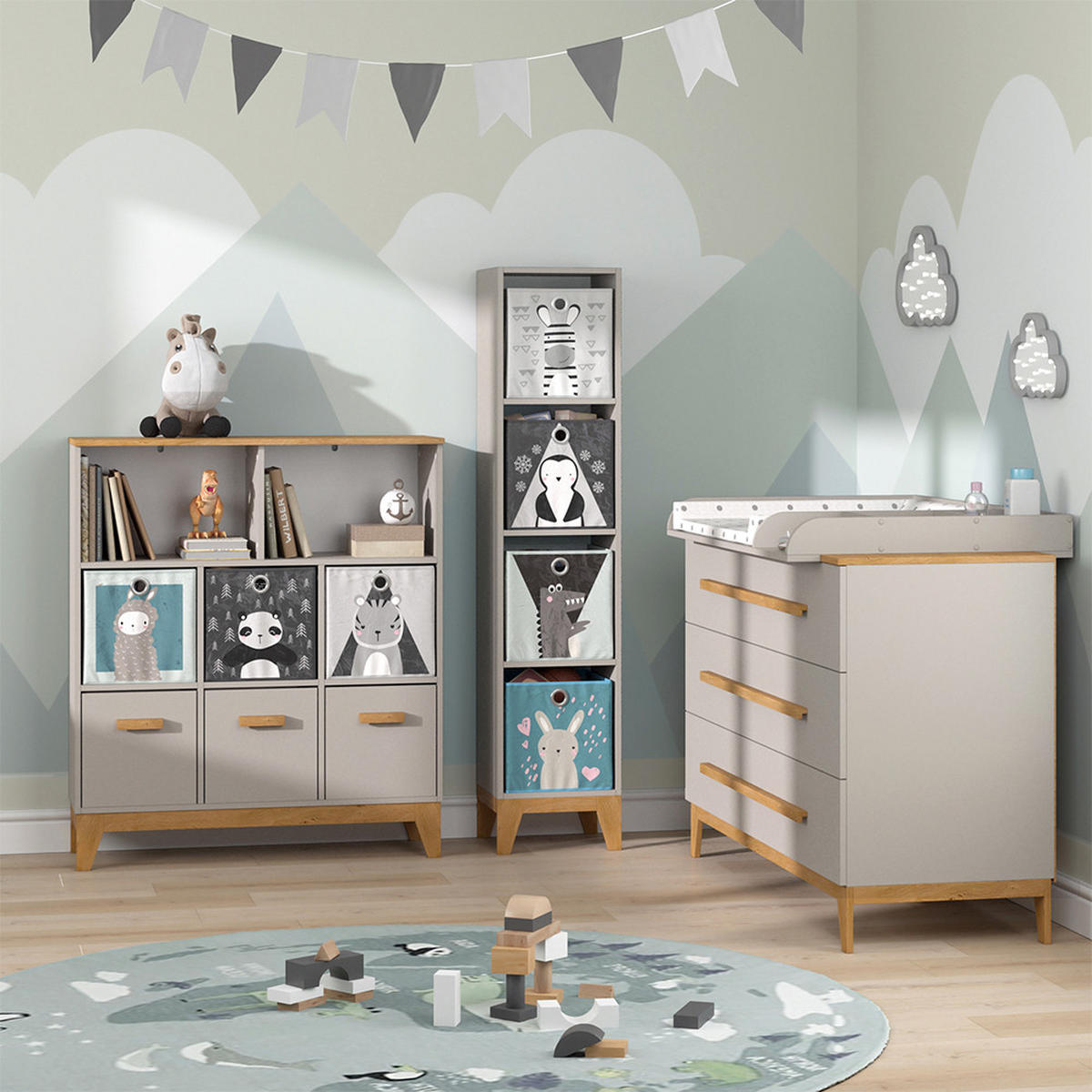 KINDERREGAL Malia Cashmere-Eiche 98.4 x 113.4 cm - Kaschmir, Holzwerkstoff (98.4/113.4/32.6cm) - VitaliSpa