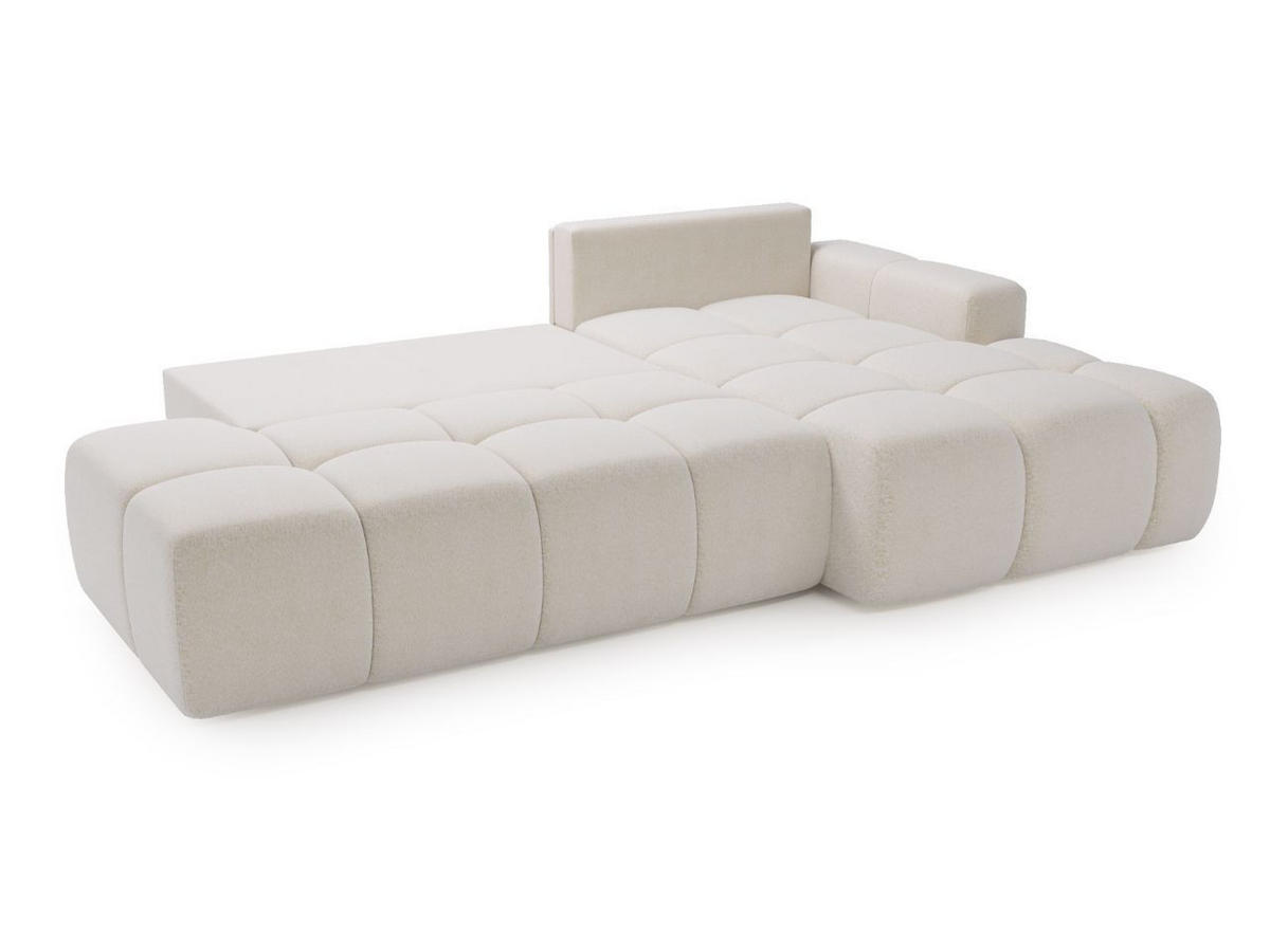 ECKSOFA Montero Bouclé-Stoff Weiß Rechts - Weiß, Holz/Textil (280/177cm) - Graingold