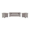 SOFA 3-Sitzer & 2 Sessel - Stoff - Grau - CHESTERFIELD - Grau, Textil (88/72/205cm) - Vente-Unique