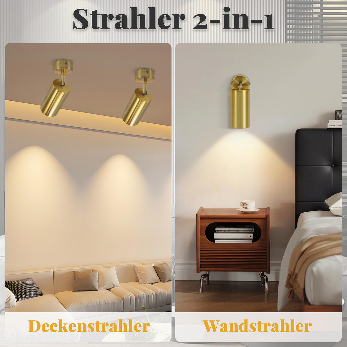 STRAHLER Matteo 1-flammig 6/6/16 cm - Messingfarben, Metall (6/6/16cm) - Nettlife