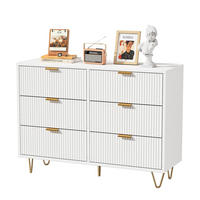 KOMMODE mit 6 Schublanden 100x34x73cm Aufbewahrungsschrank - Weiß, Holz (34/73/100cm)