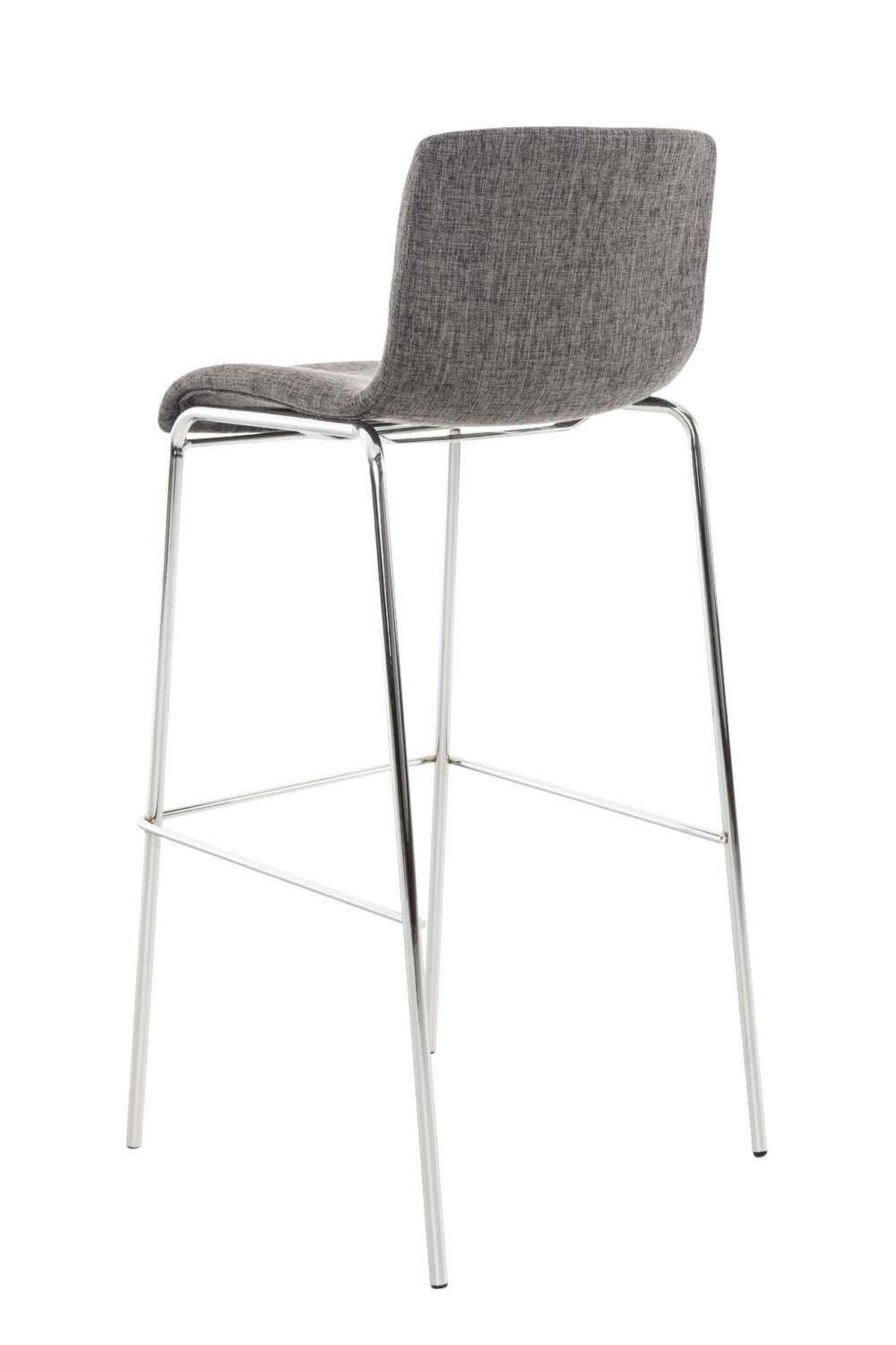BARHOCKER Stoff Hellgrau - Chromfarben/Hellgrau, Textil/Metall (43/100/48cm) - CLP