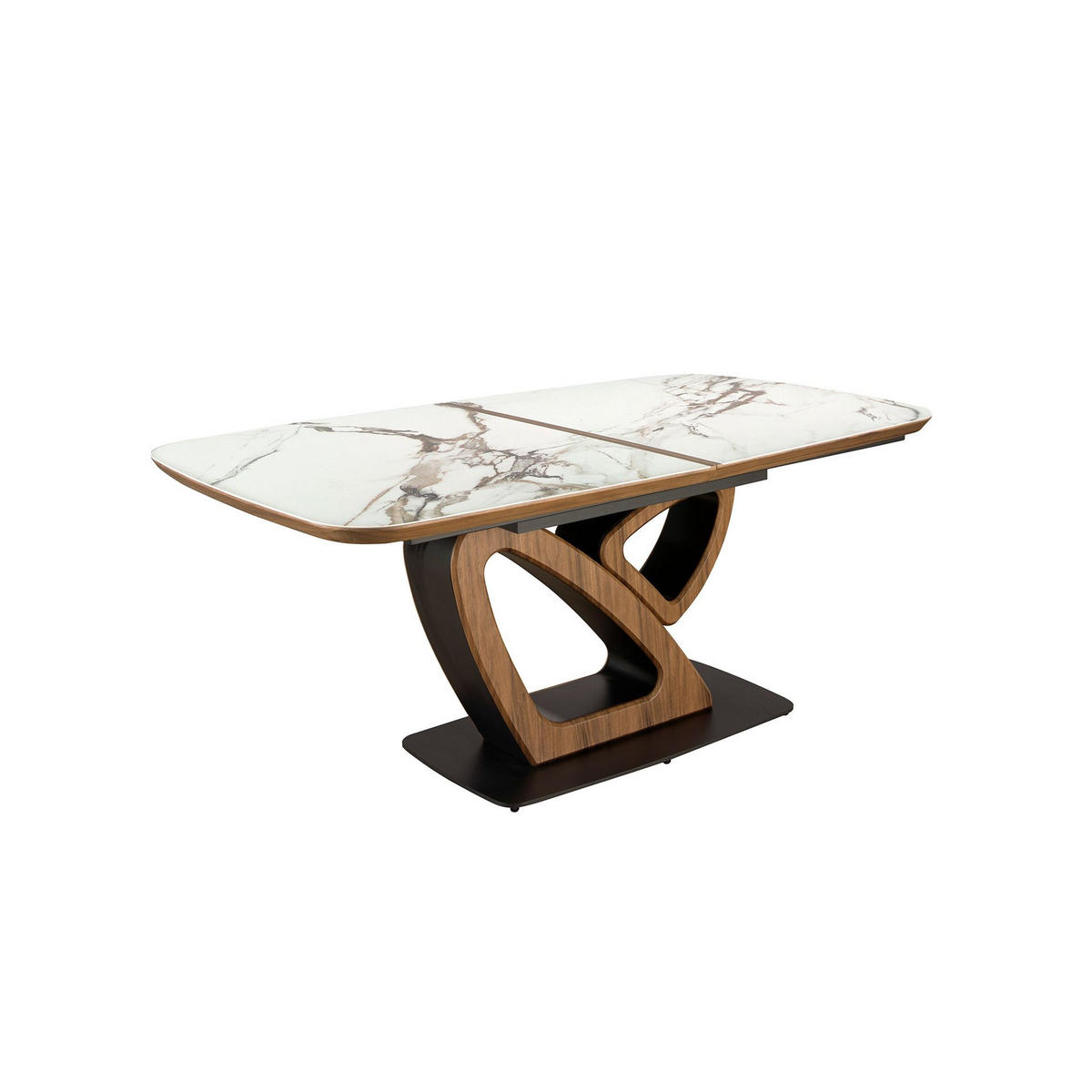ESSTISCH oval Walnuss Weiß Schwarz 180/100/76 cm - Walnussfarben/Multicolor, Holz/Keramik (100/180/76cm) - ANGEL CERDA