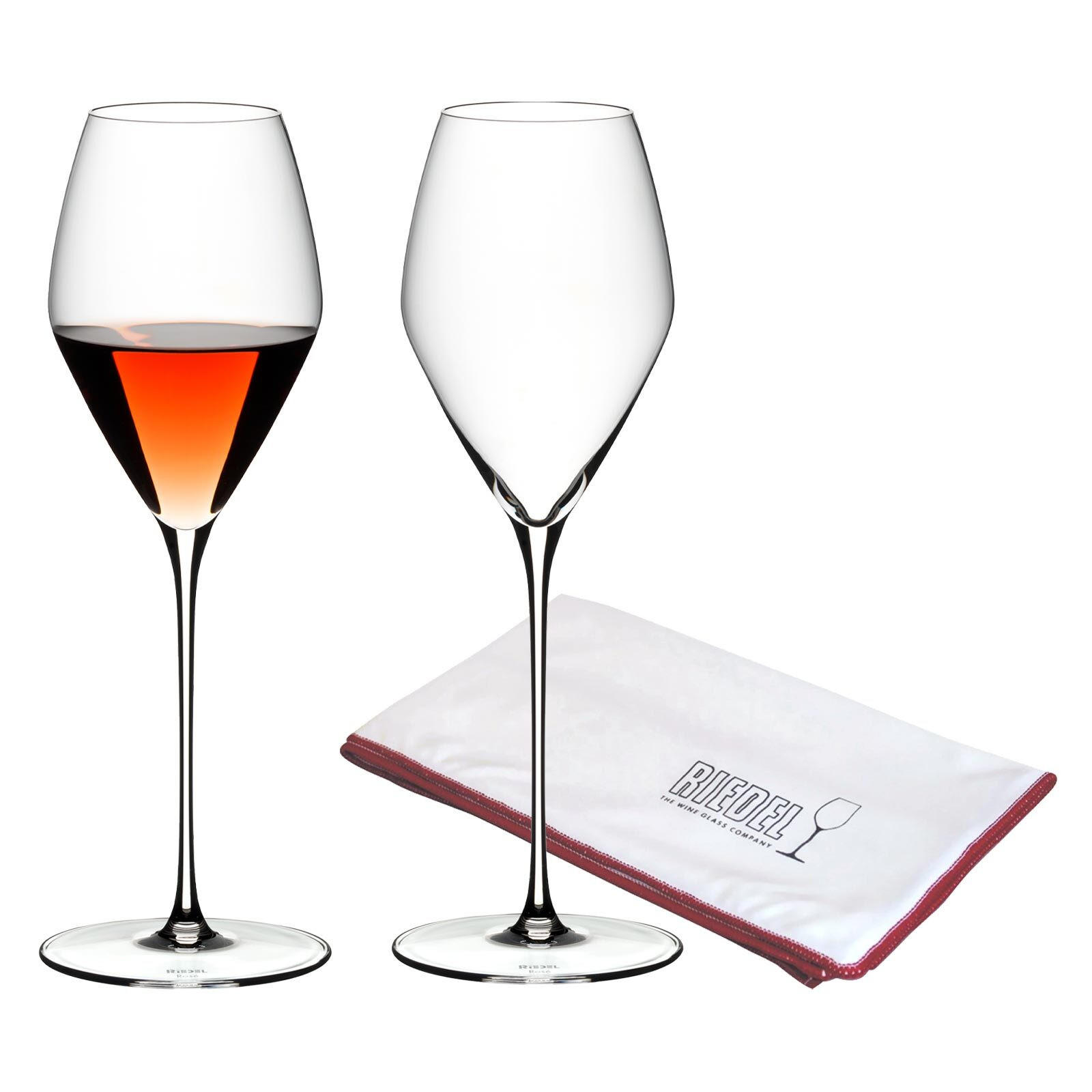 ROSÉ WEINGLÄSER + POLIERTUCH Veloce transparent 347 ml 2er Set - Transparent, Glas (0.347L) - Riedel