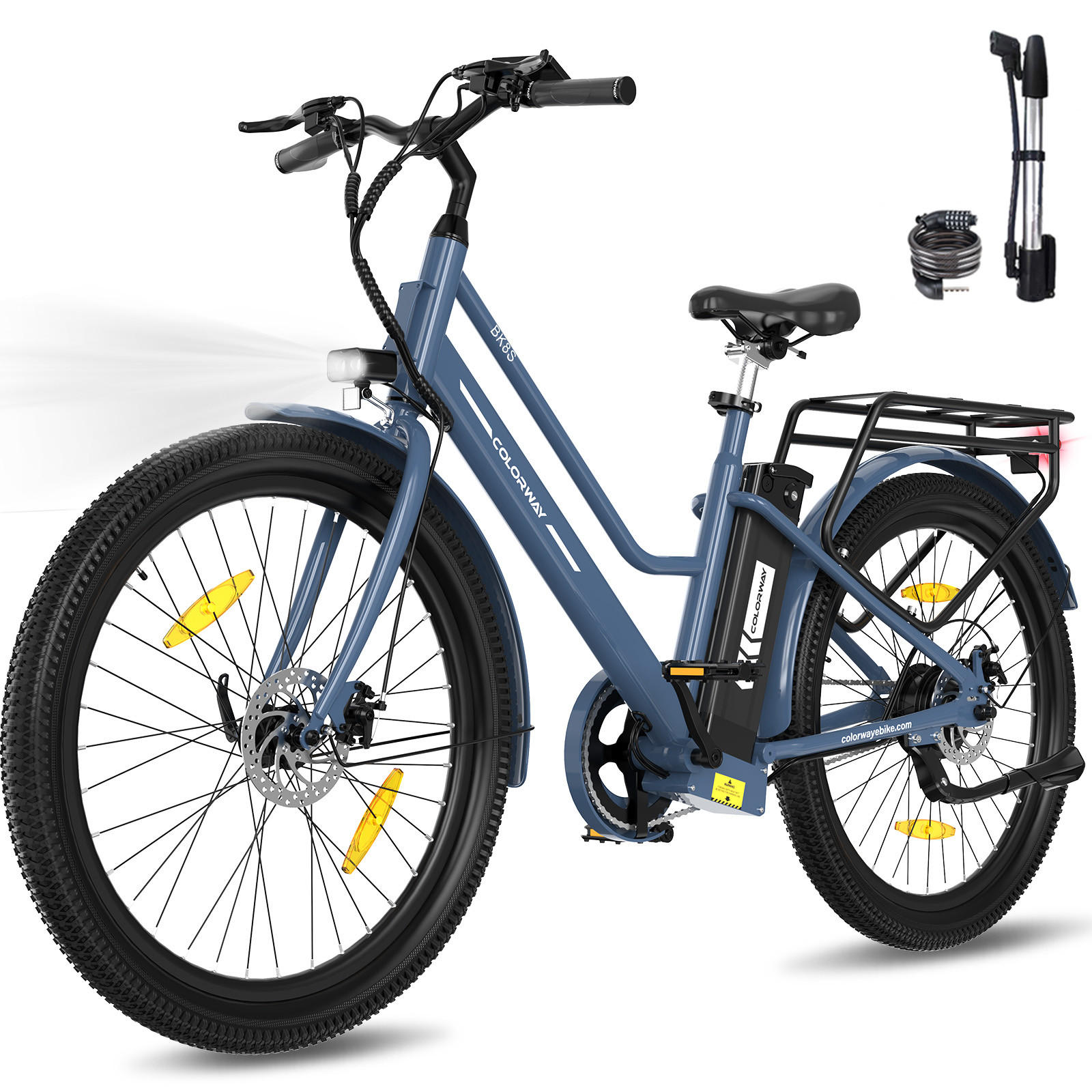ELEKTROFAHRRAD BK8SL 27,5 Zoll mit LCD-Display ,maximale Reichweite 100 km - Blau, Metall (76cm) - COLORWAY