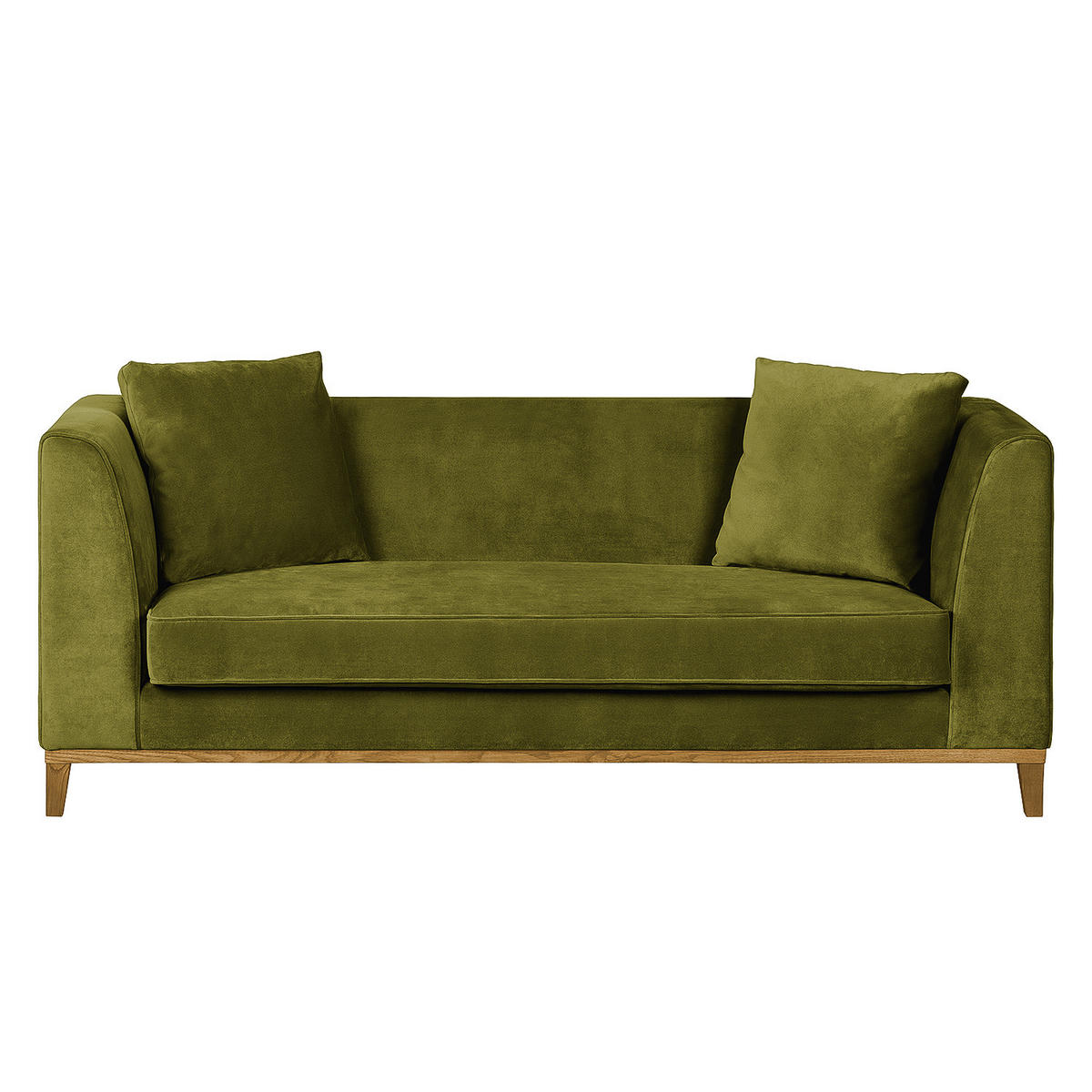 3-SITZER SOFA - Olivgrün, Eichenholz/Textil (201/79/82cm) - home24