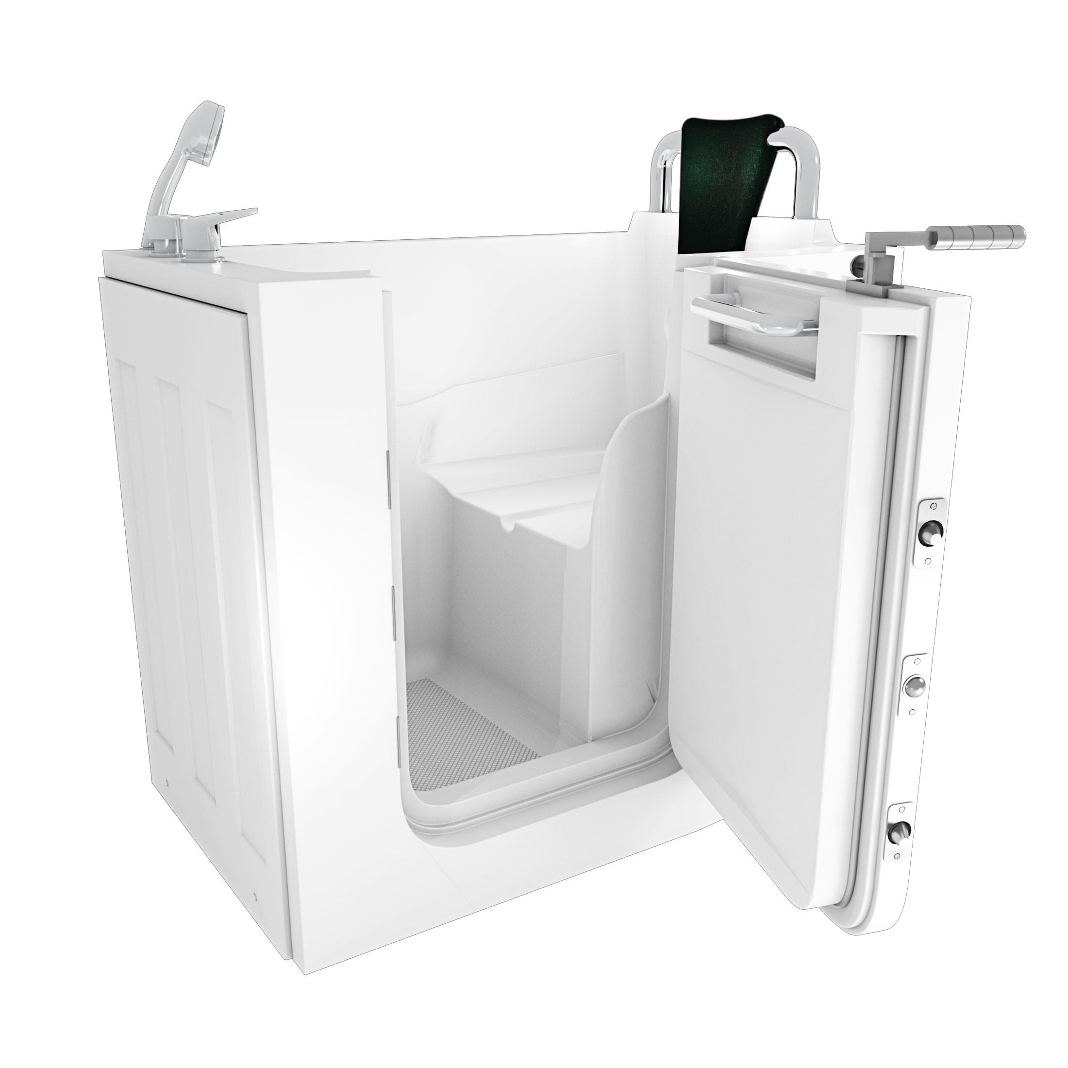 SITZBADEWANNE Senioren Sitzwanne mit Tür S08-C-R 110x68cm - Weiß, Glas/Kunststoff (68/114/110cm) - AcquaVapore by Sandra Jentho