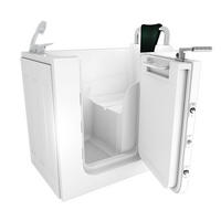 SITZBADEWANNE Senioren Sitzwanne mit Tür S08-C-R 110x68cm - Weiß, Glas/Kunststoff (68/114/110cm) - AcquaVapore by Sandra Jentho