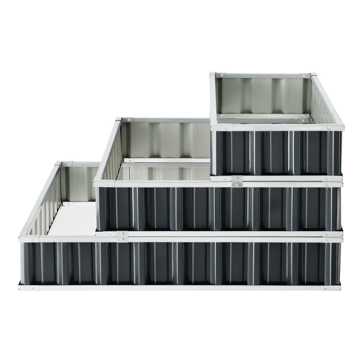 PFLANZBEET Renswoude - Anthrazit, Metall (118/60/118cm) - [en.casa]