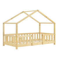 HAUSBETT Treviolo - Naturfarben, Holz (70/140cm) - [en.casa]