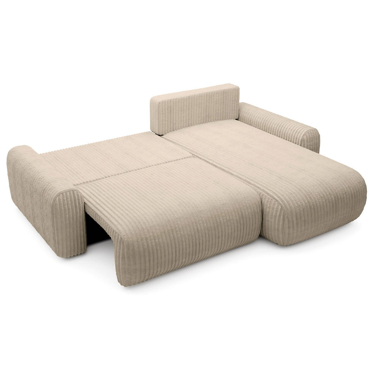 ECKSOFA Lelu Beige beidseitig - Beige/Schwarz, Kunststoff/Textil (245/165cm) - Selsey