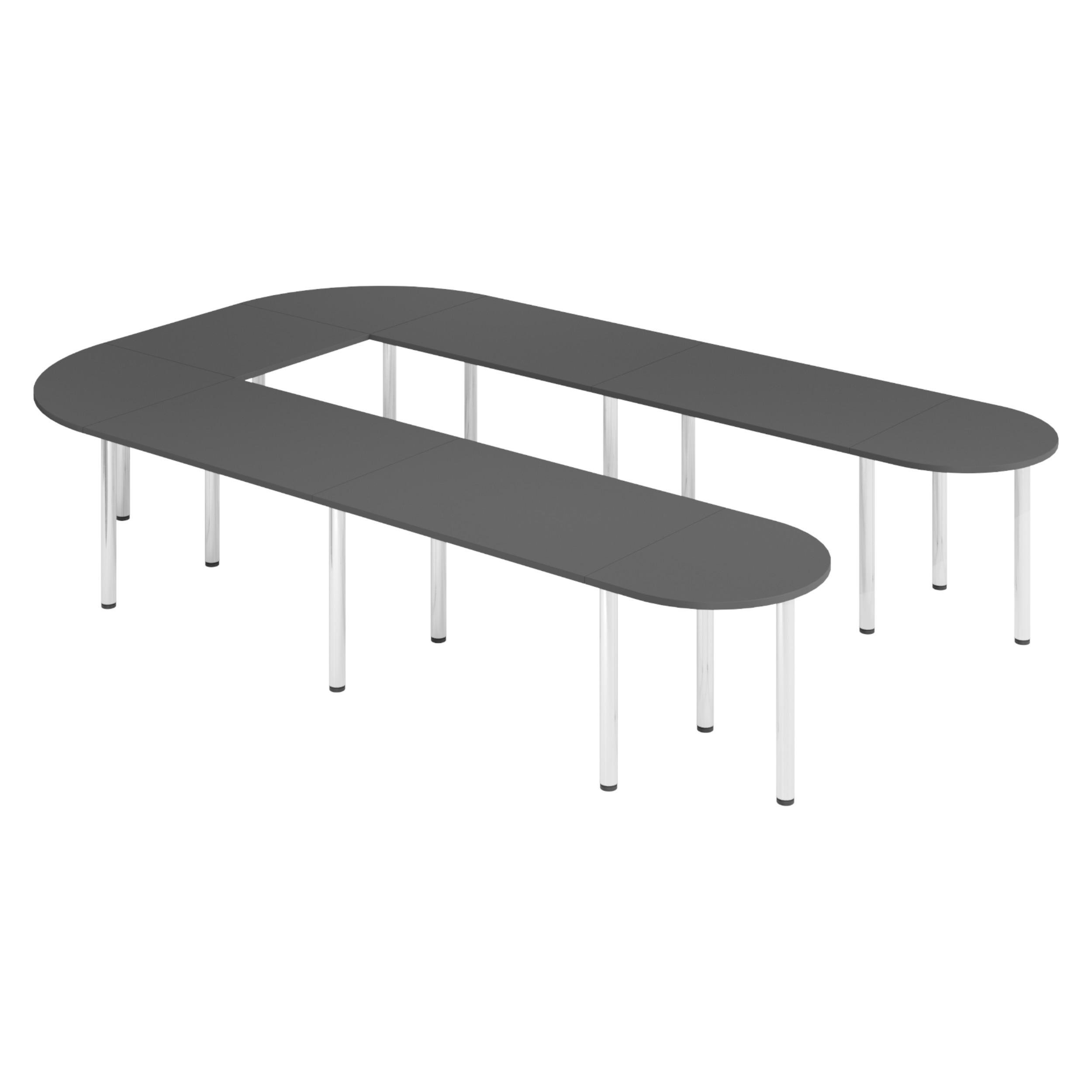 KONFERENZTISCH-SETS Serie-K 240/380/74 cm in Graphitfarben - Graphitfarben, Holzwerkstoff (240/380/74cm) - bümö