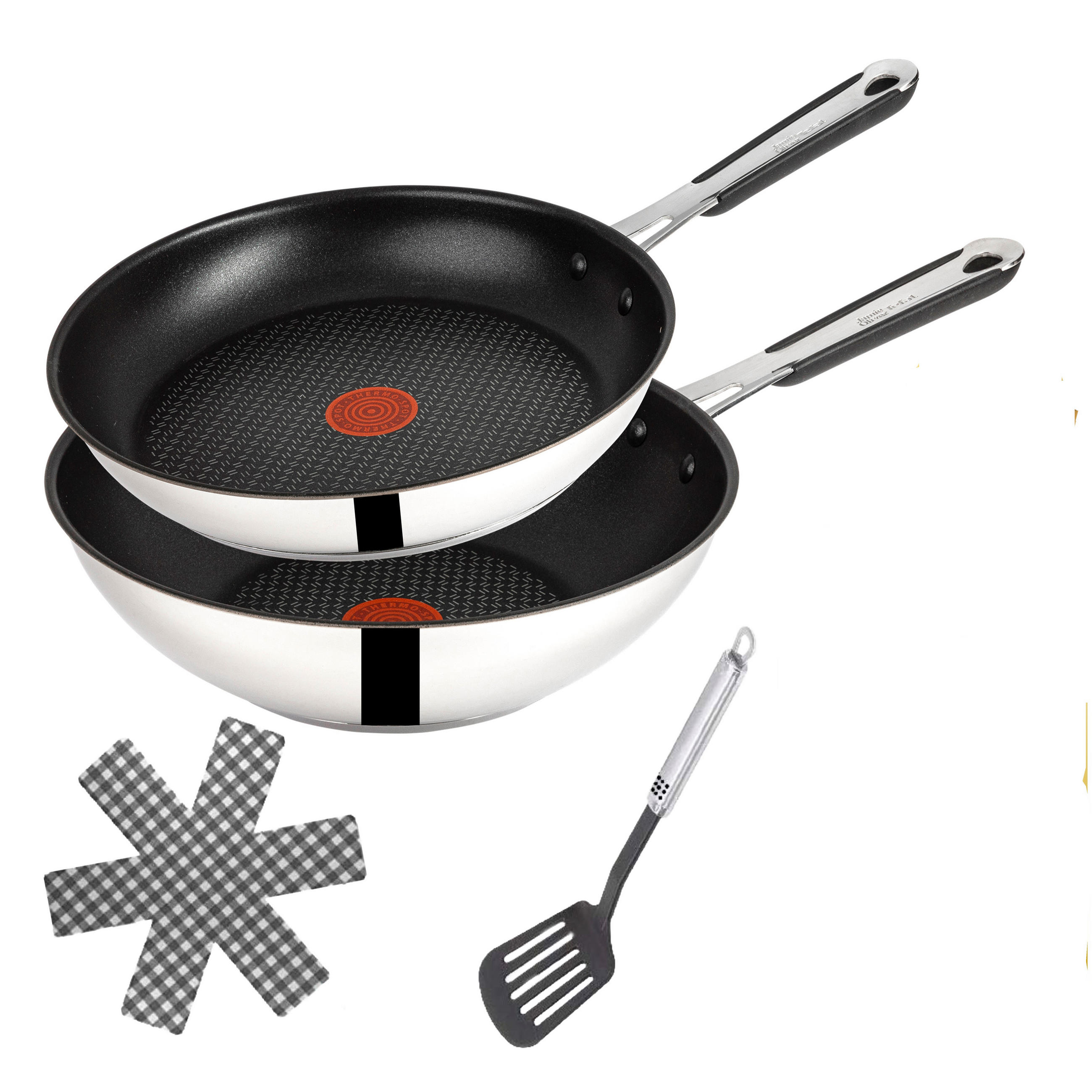 PFANNEN-SET E89710 Jamie Oliver Silber 4-Teilig - Silberfarben, Keramik - Tefal