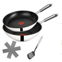 PFANNEN-SET E89710 Jamie Oliver Silber 4-Teilig - Silberfarben, Keramik - Tefal