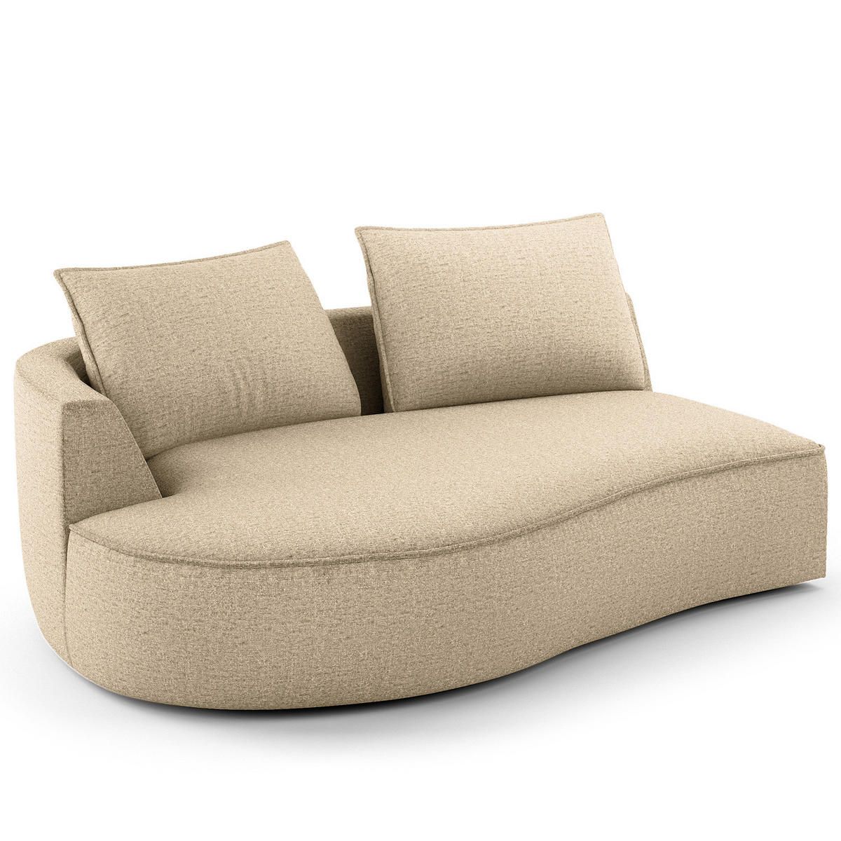 OTTOMANE - modular - Taupe/Schwarz, Kunststoff/Textil (196/82/146cm) - home24
