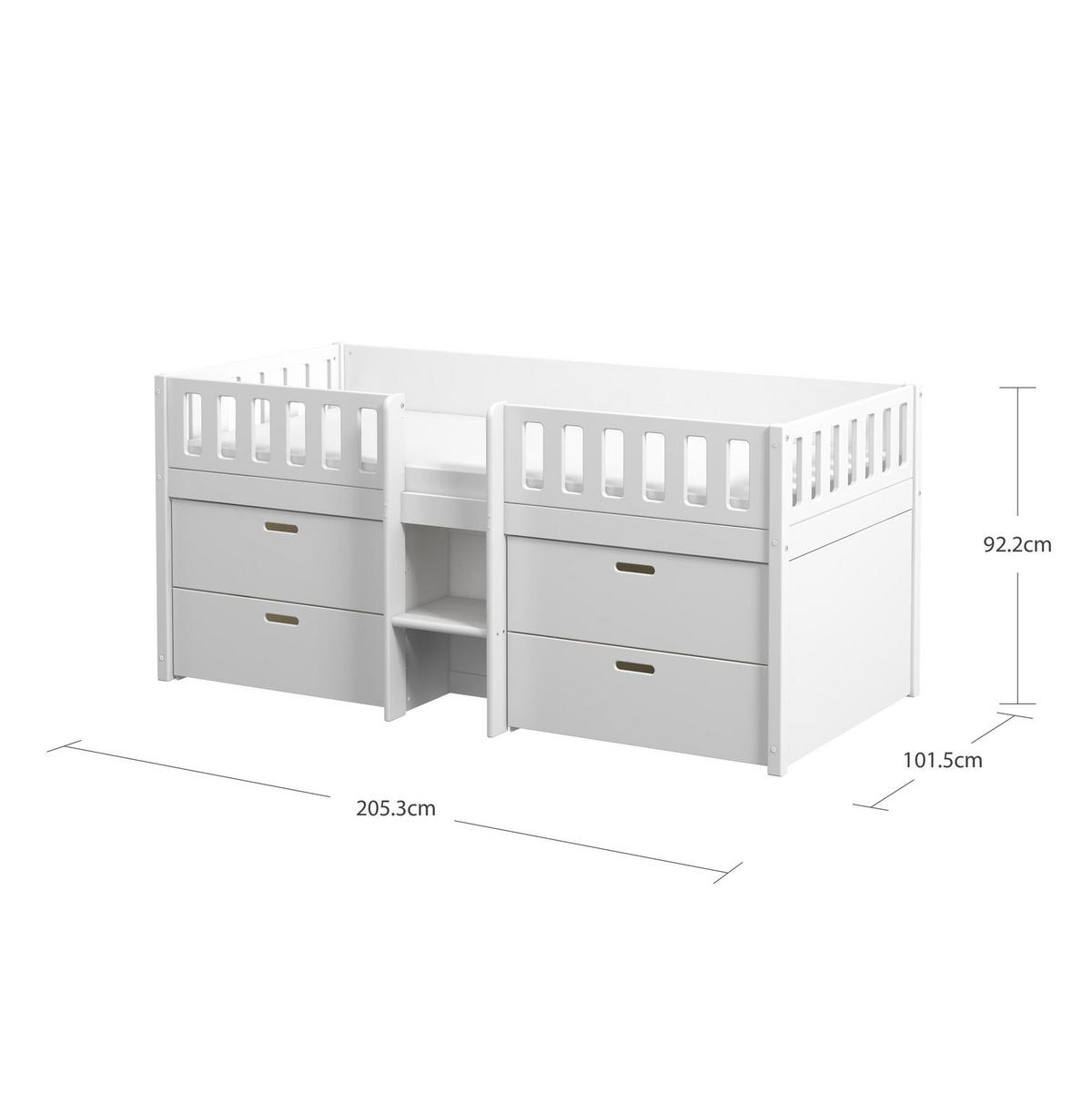 KINDERBETT VIGGO Weiß 205x102x92 cm - Weiß, Holz - FURNLUX