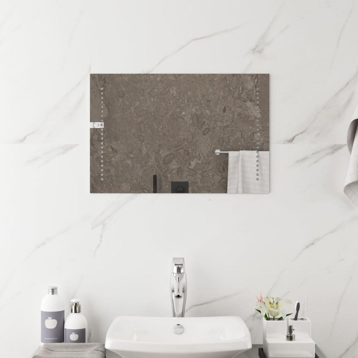 LED-BADSPIEGEL 40x60 cm - Transparent, Glas (40/40/60cm) - furnicato