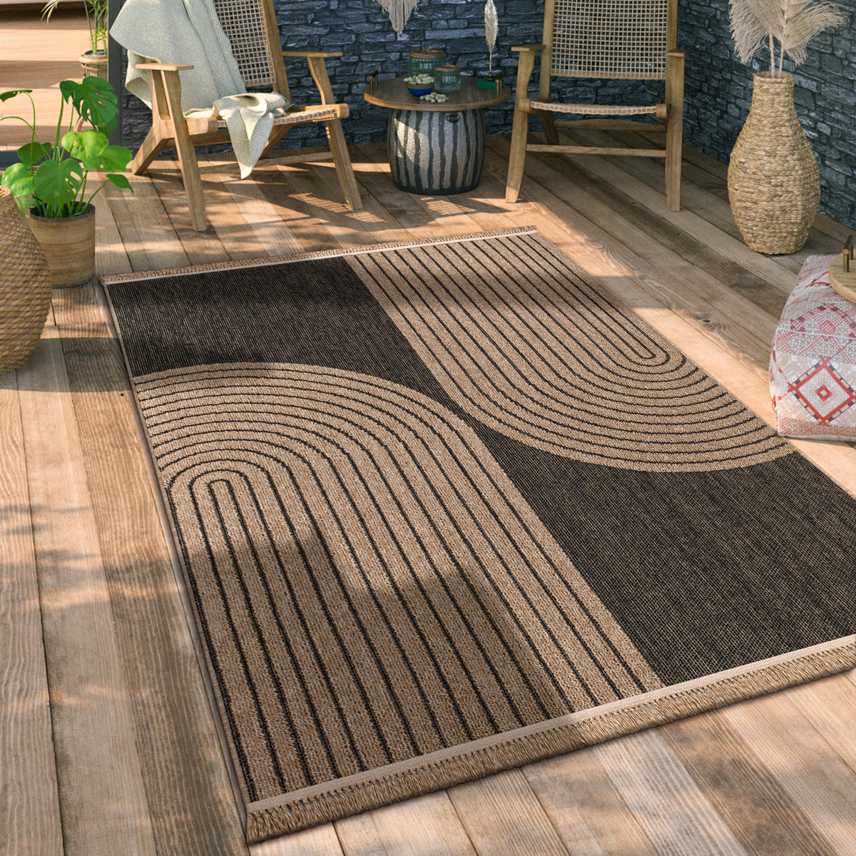 OUTDOORTEPPICH 80/150 cm Cologne 493 - Anthrazit, Textil (80/150cm) - Paco Home
