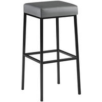 BARHOCKER Montreal 37x37 cm Kunstleder - Grau, Leder (37/83/37cm) - furnicato